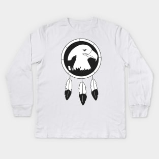 Eagle Wolf Dreamcatcher Kids Long Sleeve T-Shirt